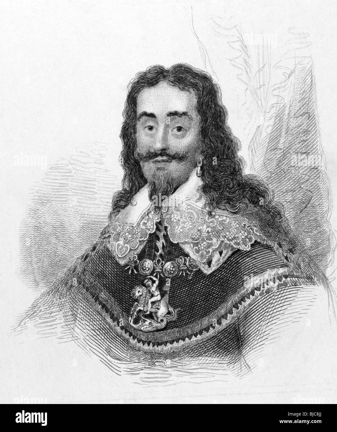 Charles I (16001649) on engraving from the 1800s. King of England