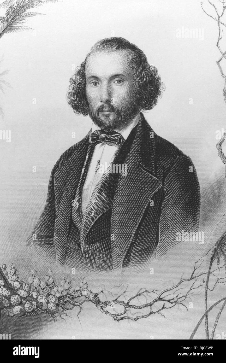 Felicien David (1810-1876) on engraving from the 1800s. French composer. Stock Photo