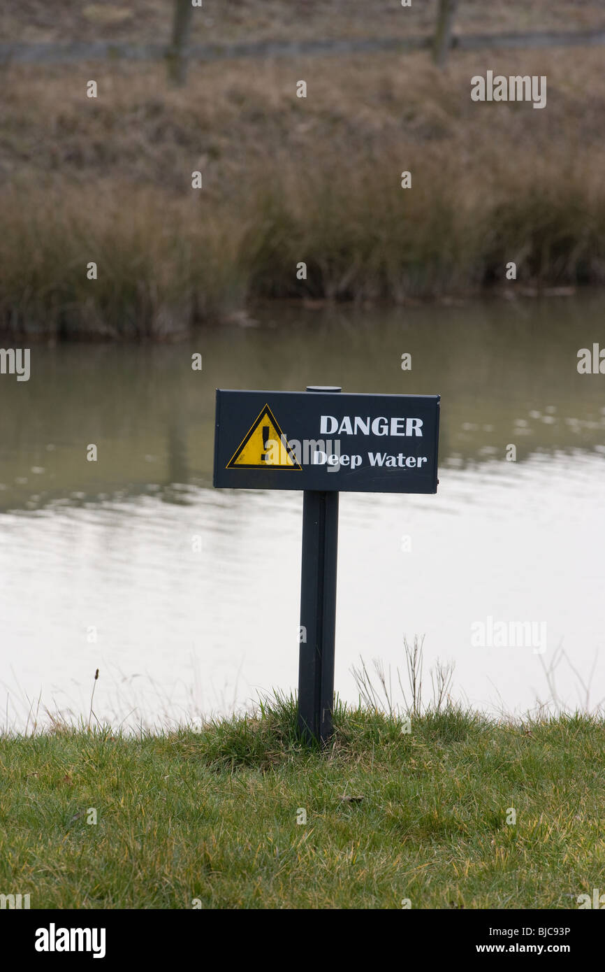 Danger Deep Water Sign Stock Photo
