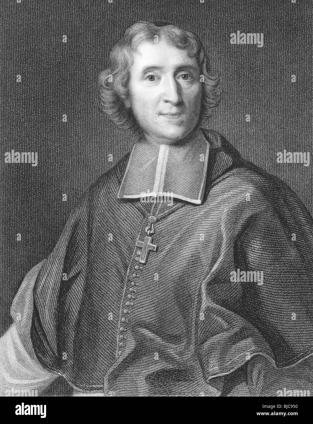 Francois Fenelon (1651-1715)  on engraving from the 1800s. French Roman Catholic theologian, poet and writer. Stock Photo