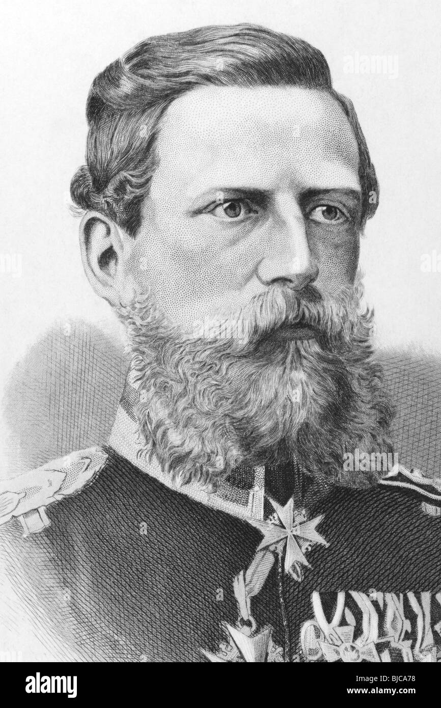 Frederick William III, German Emperor (1831-1888) on engraving from the 1800s. Stock Photo