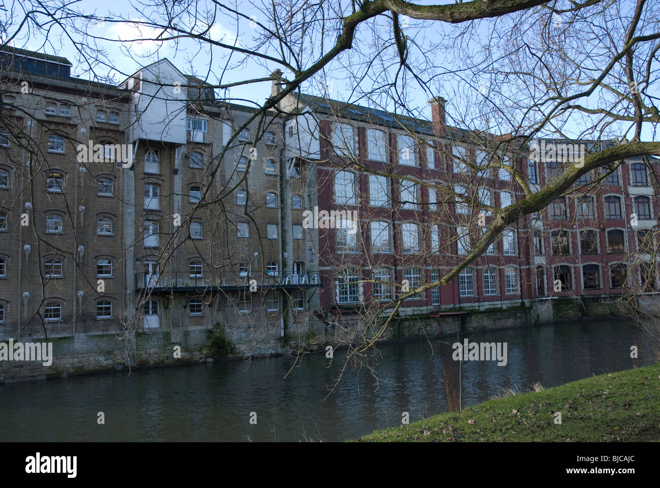Riverside warehouses converted to flats in Bath, Somerset UK Stock