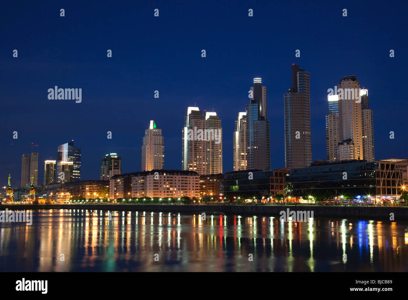 Puerto Madero Skyline at Night, Buenos Aires, Argentina, South America Stock Photo