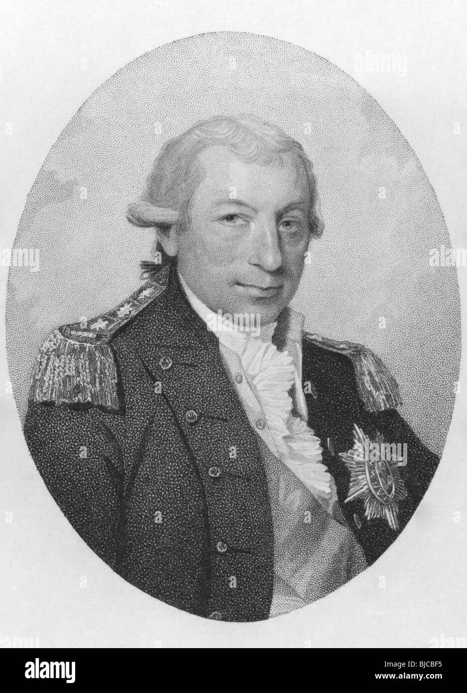 John Jervis, 1st Earl of St Vincent (1735-1823) on engraving from the 1800s. Admiral in the Royal Navy. Stock Photo