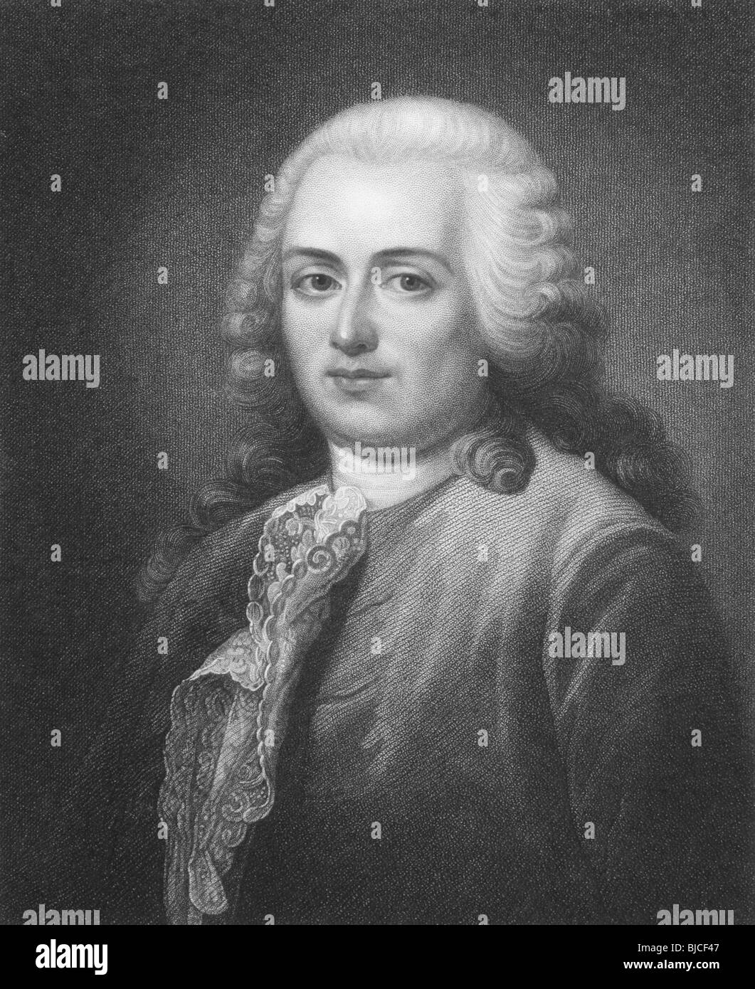 Turgot (1727-1781) on engraving from the 1800s. French economist  and statesman. Stock Photo