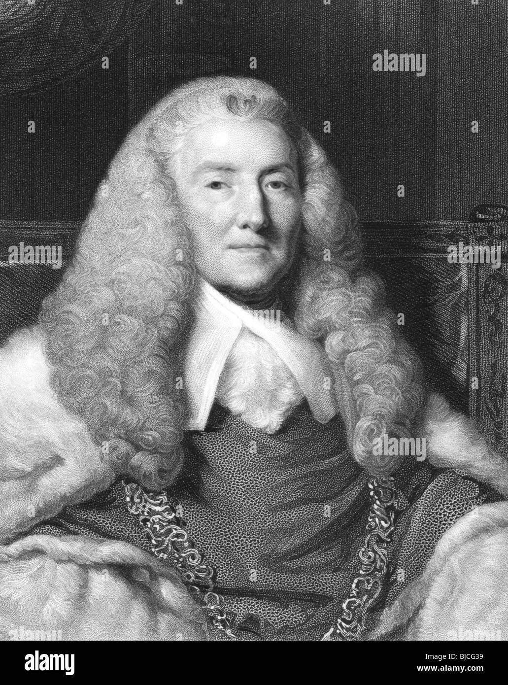 William Murray, 1st Earl of Mansfield (1705-1793) on engraving from the 1800s. British barrister, politician and judge. Stock Photo
