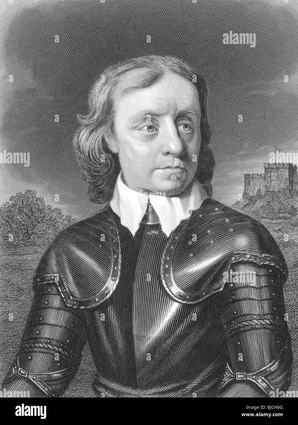 Oliver Cromwell (15991658) on engraving from the 1800s. English