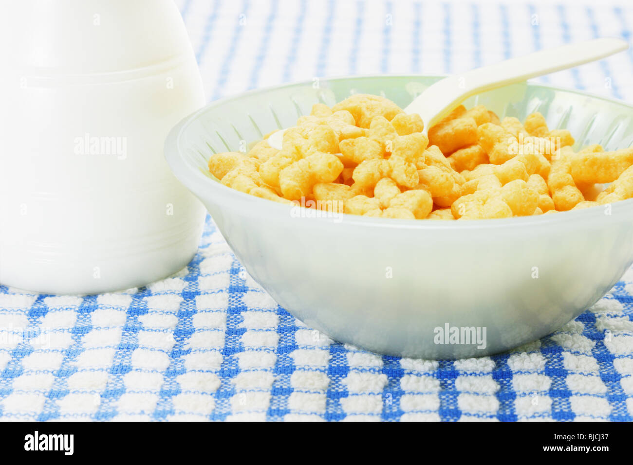 Bowl of cereal milk bottle Cut Out Stock Images & Pictures - Alamy