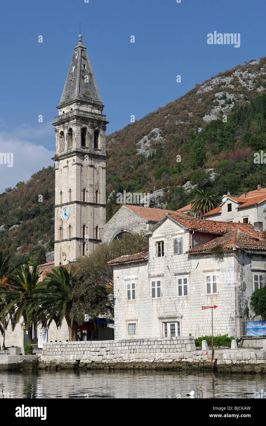 Perast,old town,St Nicholas Church,Kotor Bay,Montenegro Stock Photo Alamy