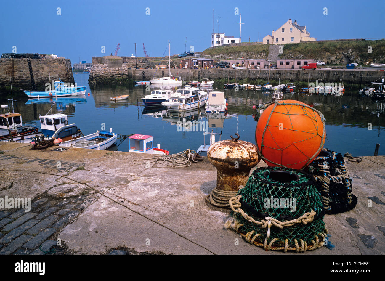 Braye Harbour, the main port for the island of Alderney near St Anne, the islands capital Stock Photo