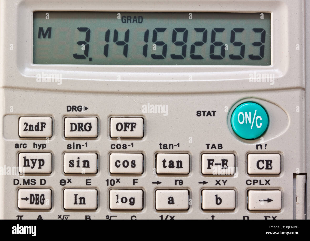 Scientific Calculator Showing Numerical Value of Pi Stock Photo