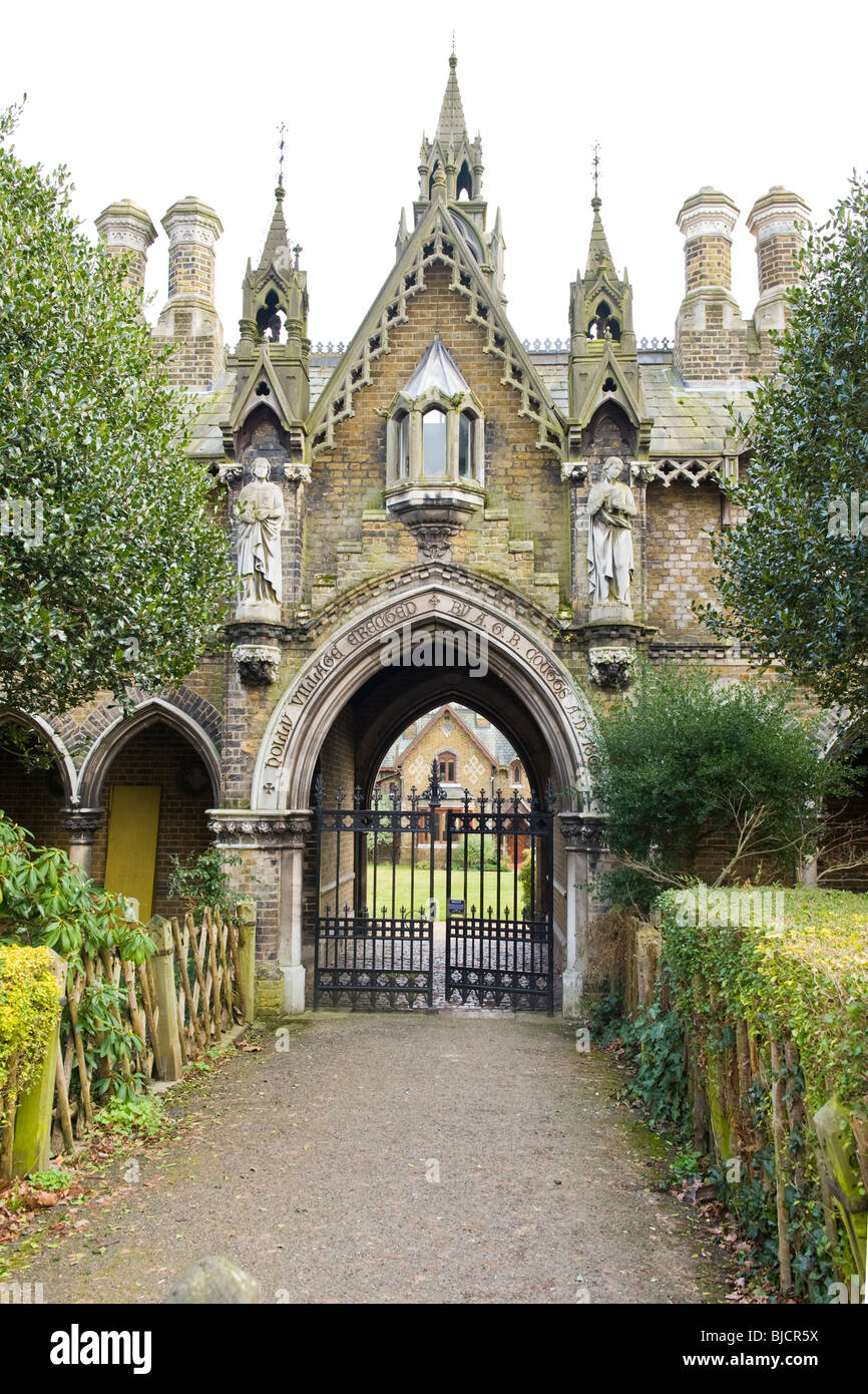 London Highgate Entrance Holly Village Victorian Gothic design Henry Astley Darbishire built by Wiliam Cubitt for Baroness Angela Burdett-Coutts Stock Photo