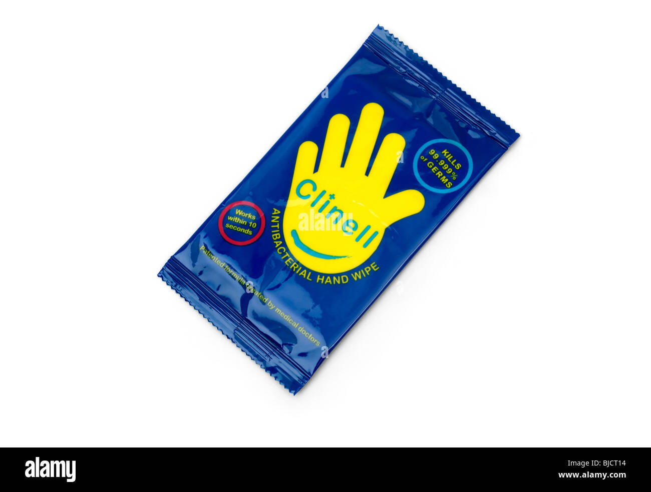 Sachet of Anti Bacterial Hand Wipe Stock Photo
