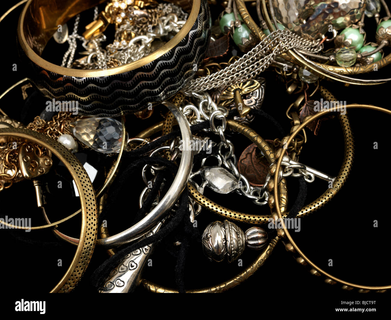 Cheap Gold and Silver Jewellery Stock Photo Alamy