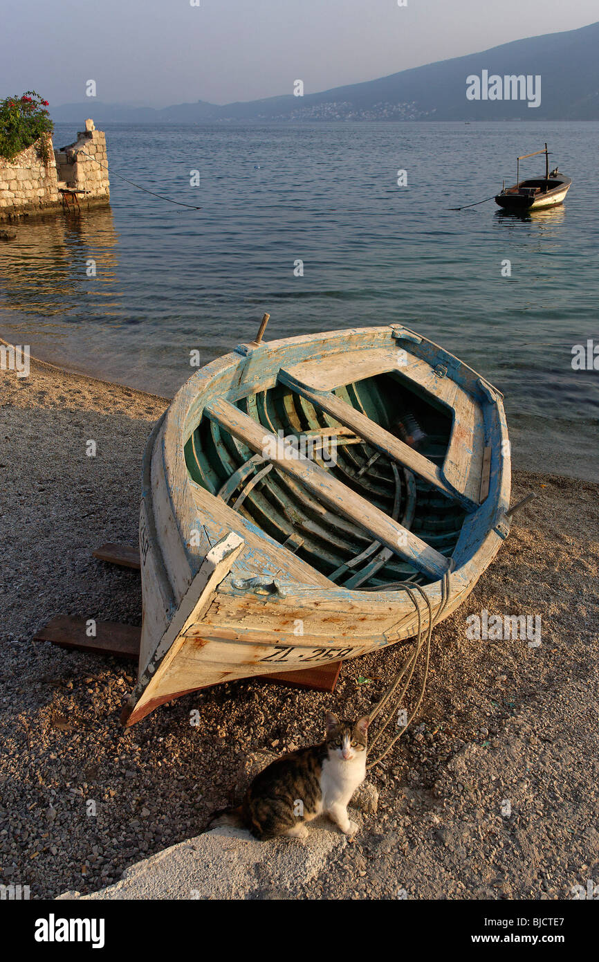 Baosici,Herceg Novi Bay,boats,Montenegro Stock Photo - Alamy