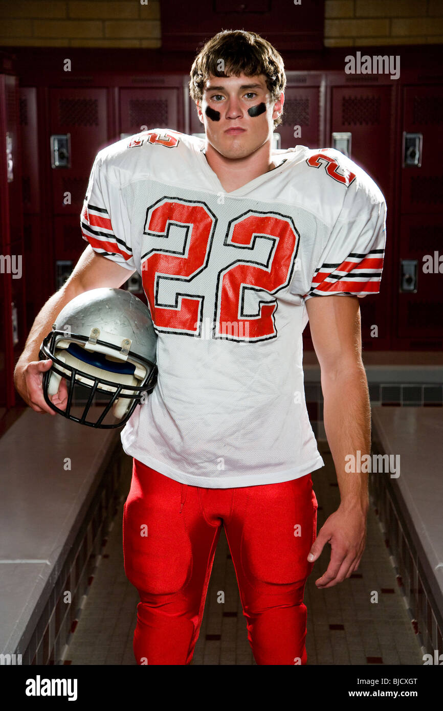 High School football player Stock Photo Alamy