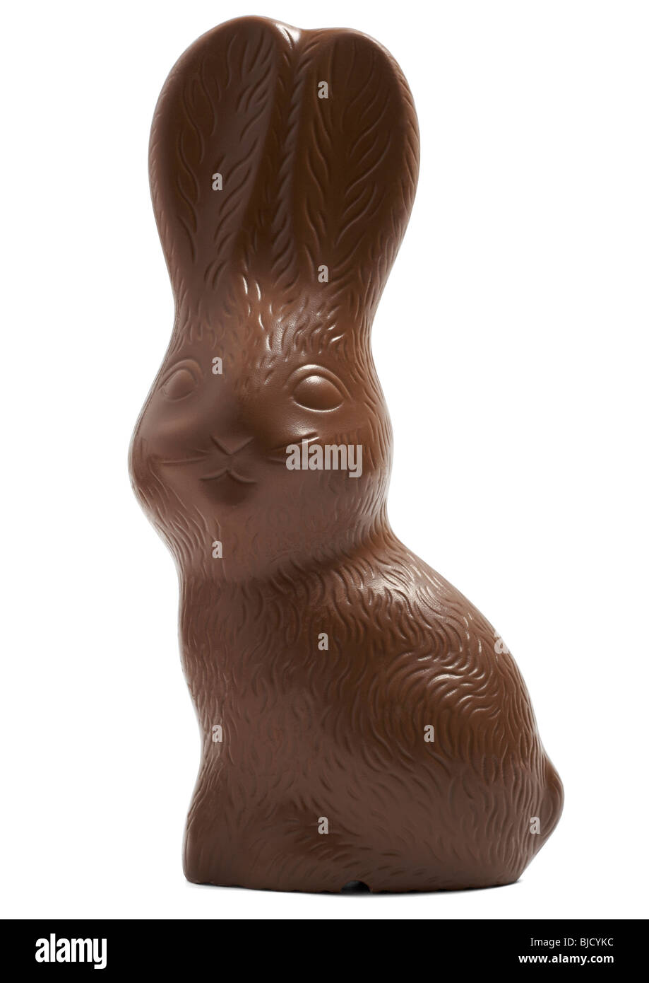 Chocolate easter bunny on white background Stock Photo - Alamy