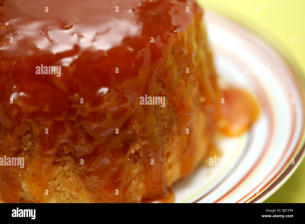 Freshly Baked Syrup Sponge Pudding Dessert With No People Stock Photo