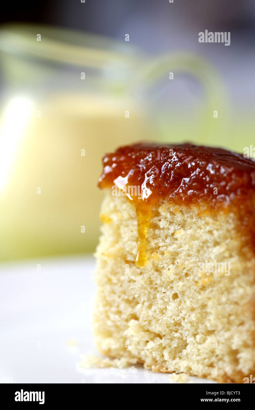 Freshly Baked Syrup Sponge Pudding Dessert With No People Stock Photo