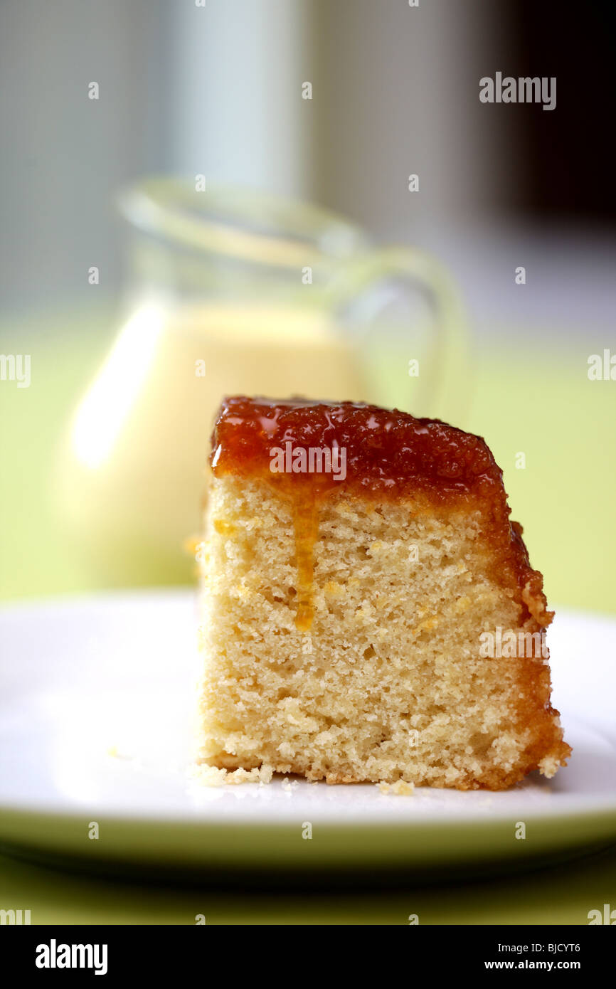 Freshly Baked Syrup Sponge Pudding Dessert With No People Stock Photo