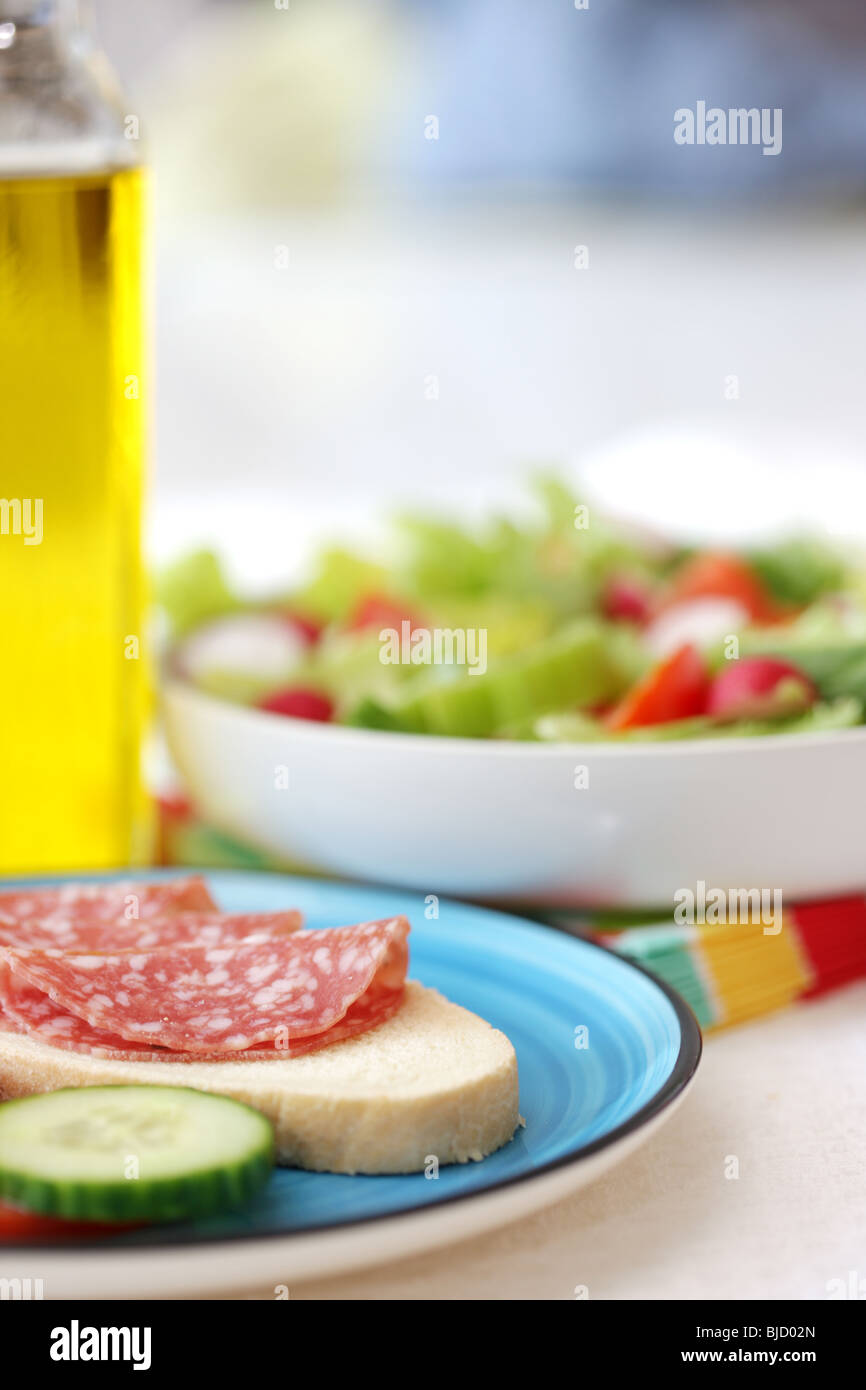 Fresh Healthy Italian Mediterranean Style Milano Salami Sausage