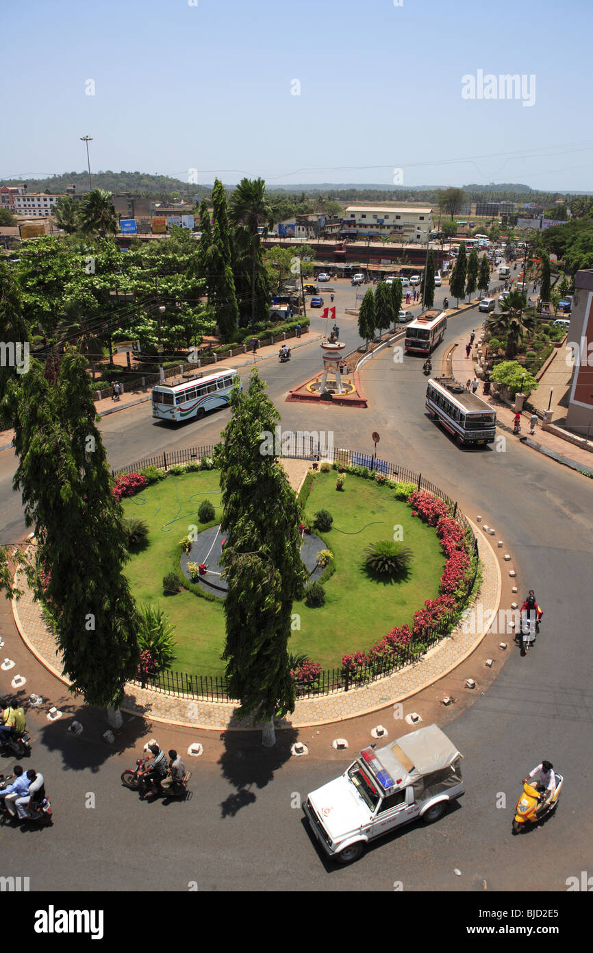 Aerial view of Mapusa city; Goa; India Stock Photo