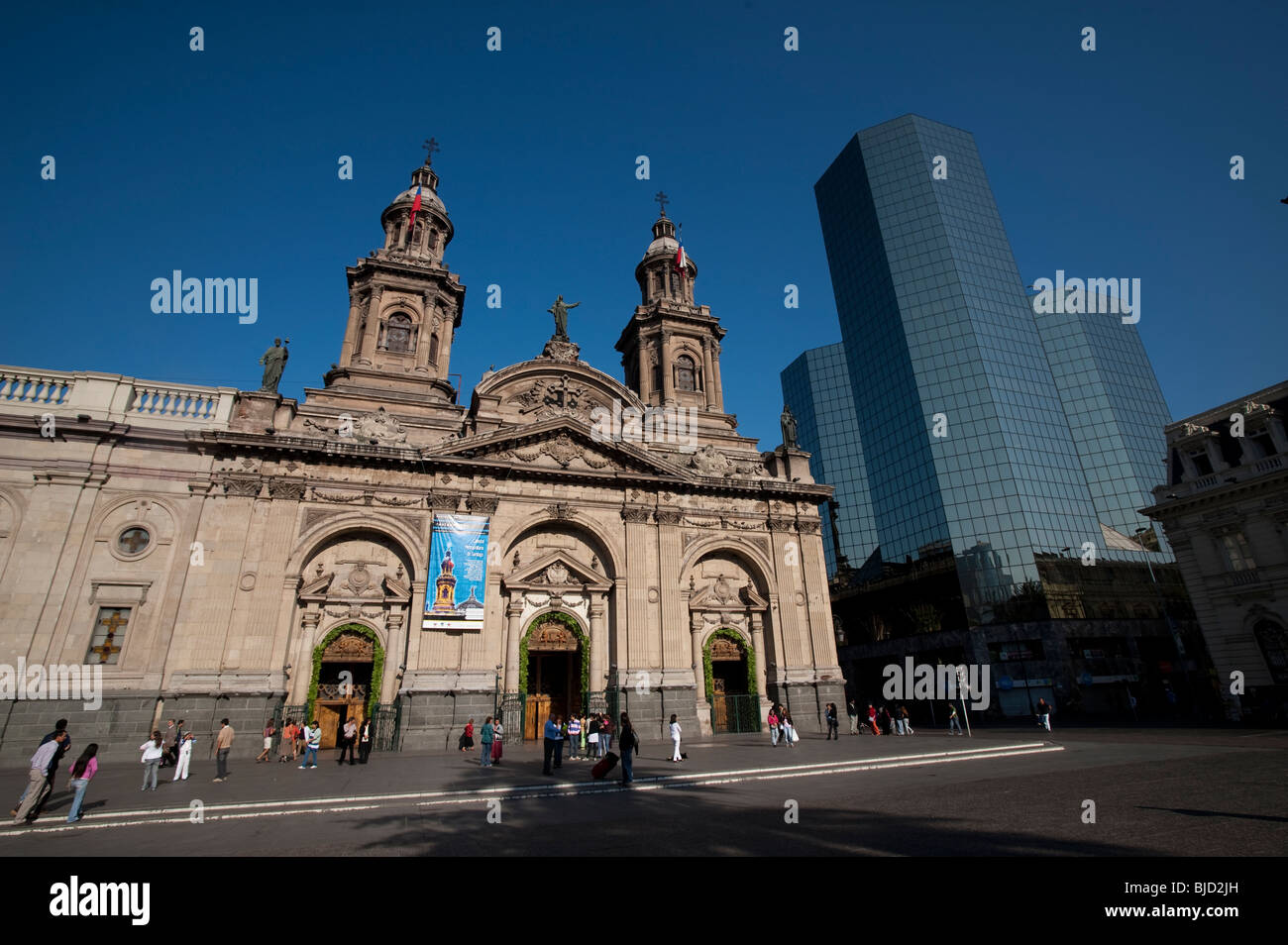 The Metropolitan Cathedral of Santiago (Spanish: Catedral Metropolitana de Santiago) is the seat of the Archbishop of Santiago de Chile, currently Ric Stock Photo