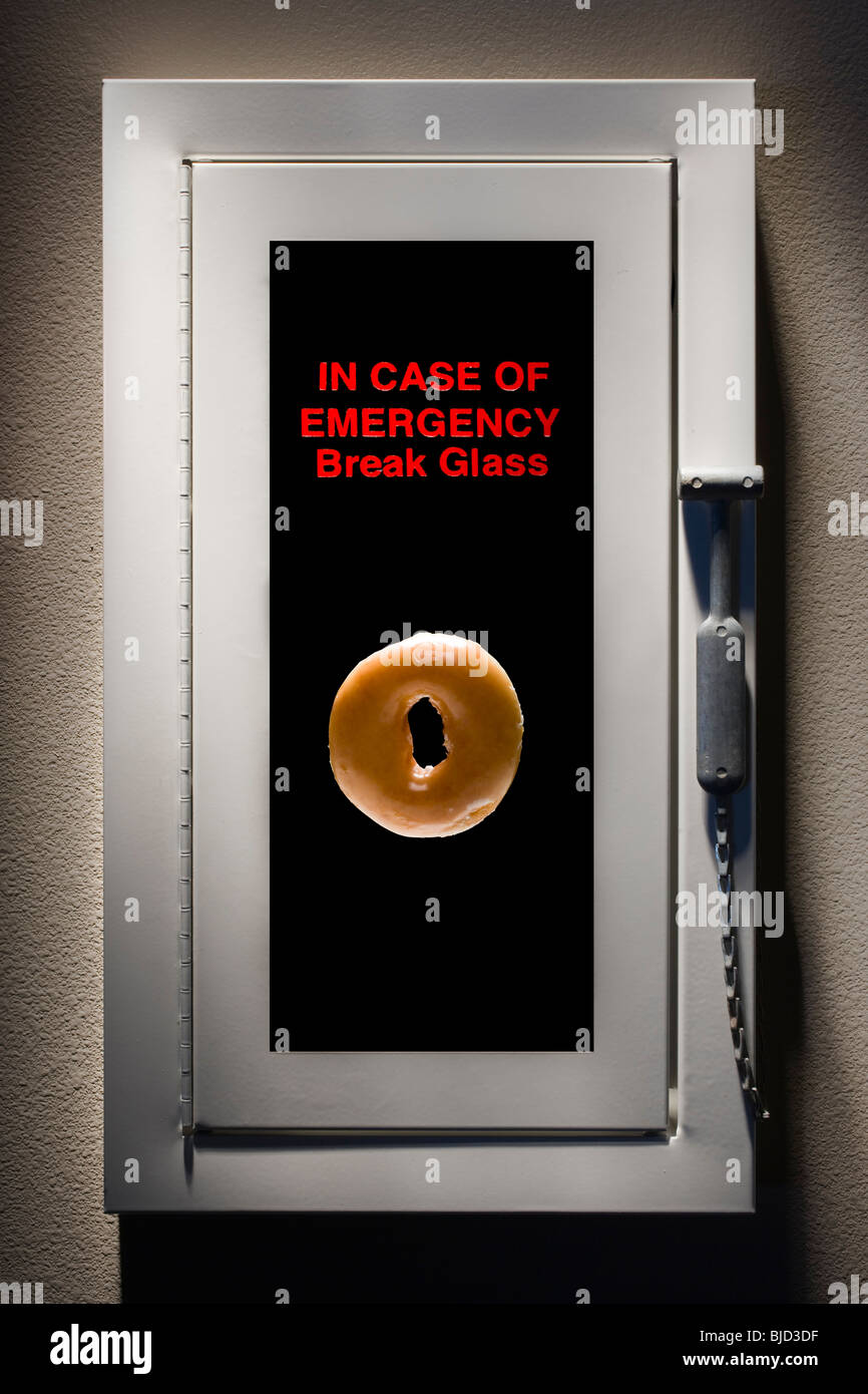 Fire alarm with a bagel inside Stock Photo Alamy