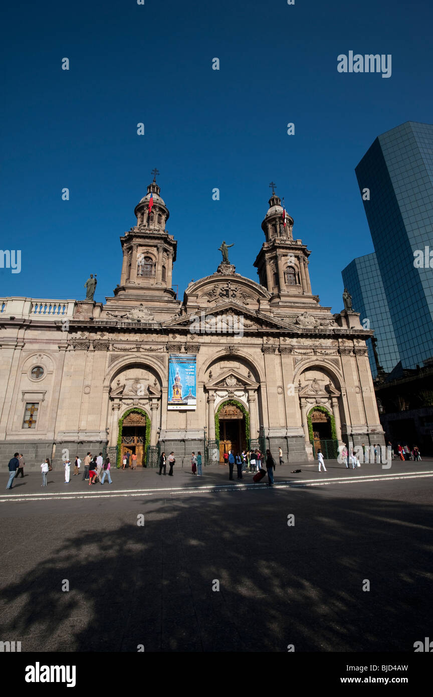 The Metropolitan Cathedral of Santiago (Spanish: Catedral Metropolitana de Santiago) is the seat of the Archbishop of Santiago de Chile, currently Ric Stock Photo