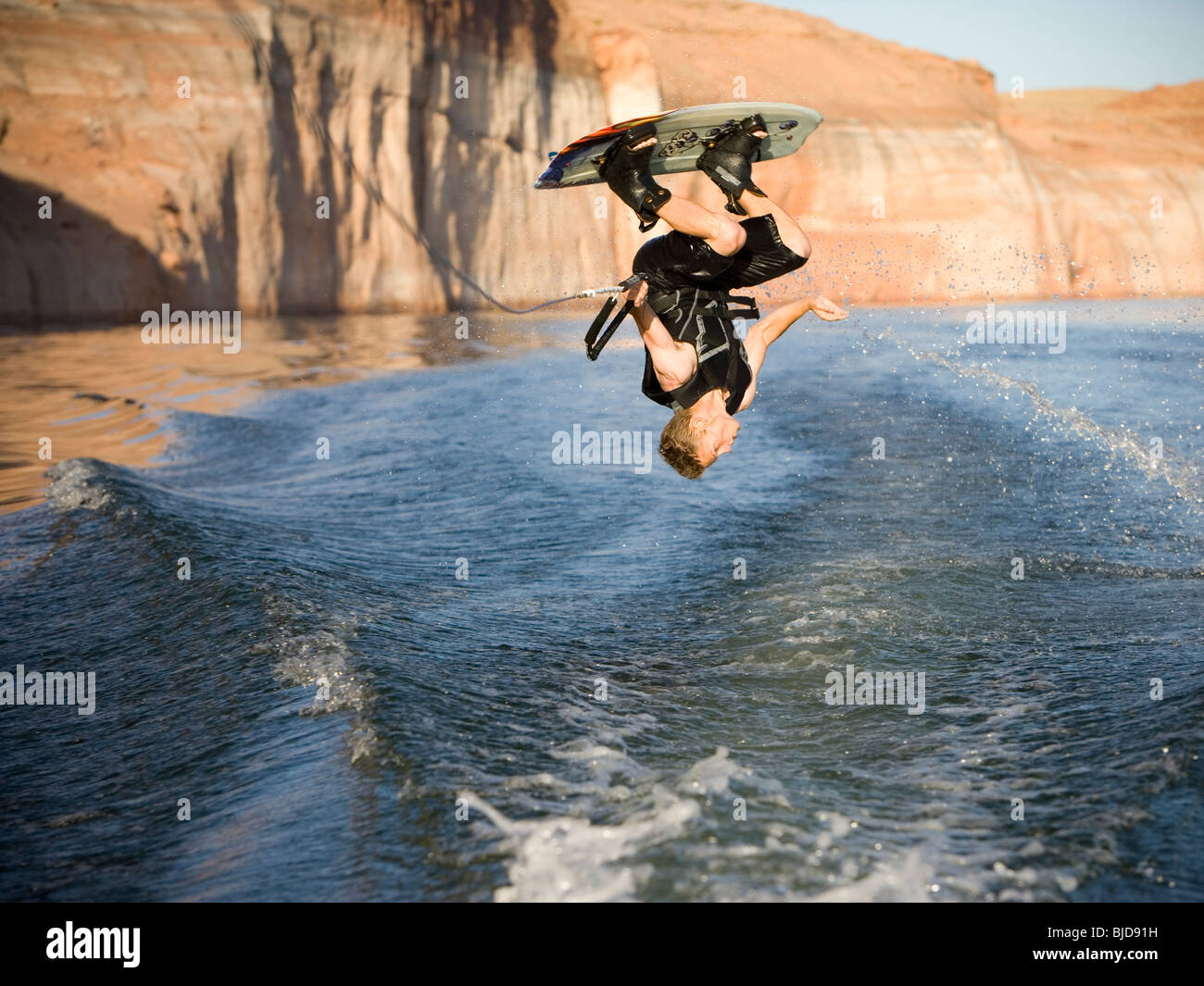 Man on a wakeboard. Stock Photo