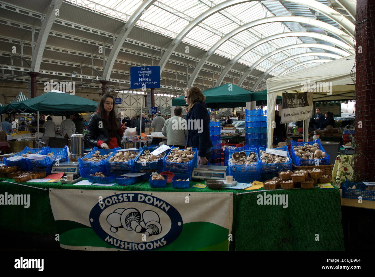Bath Farmers Market in Green Park, Bath Spa, Somerset, UK Stock Photo