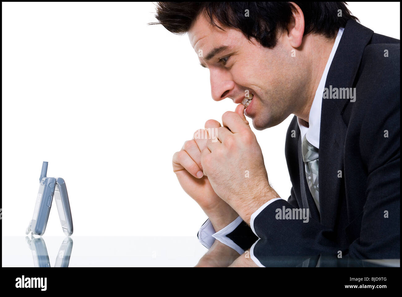 Man waiting for a call Stock Photo