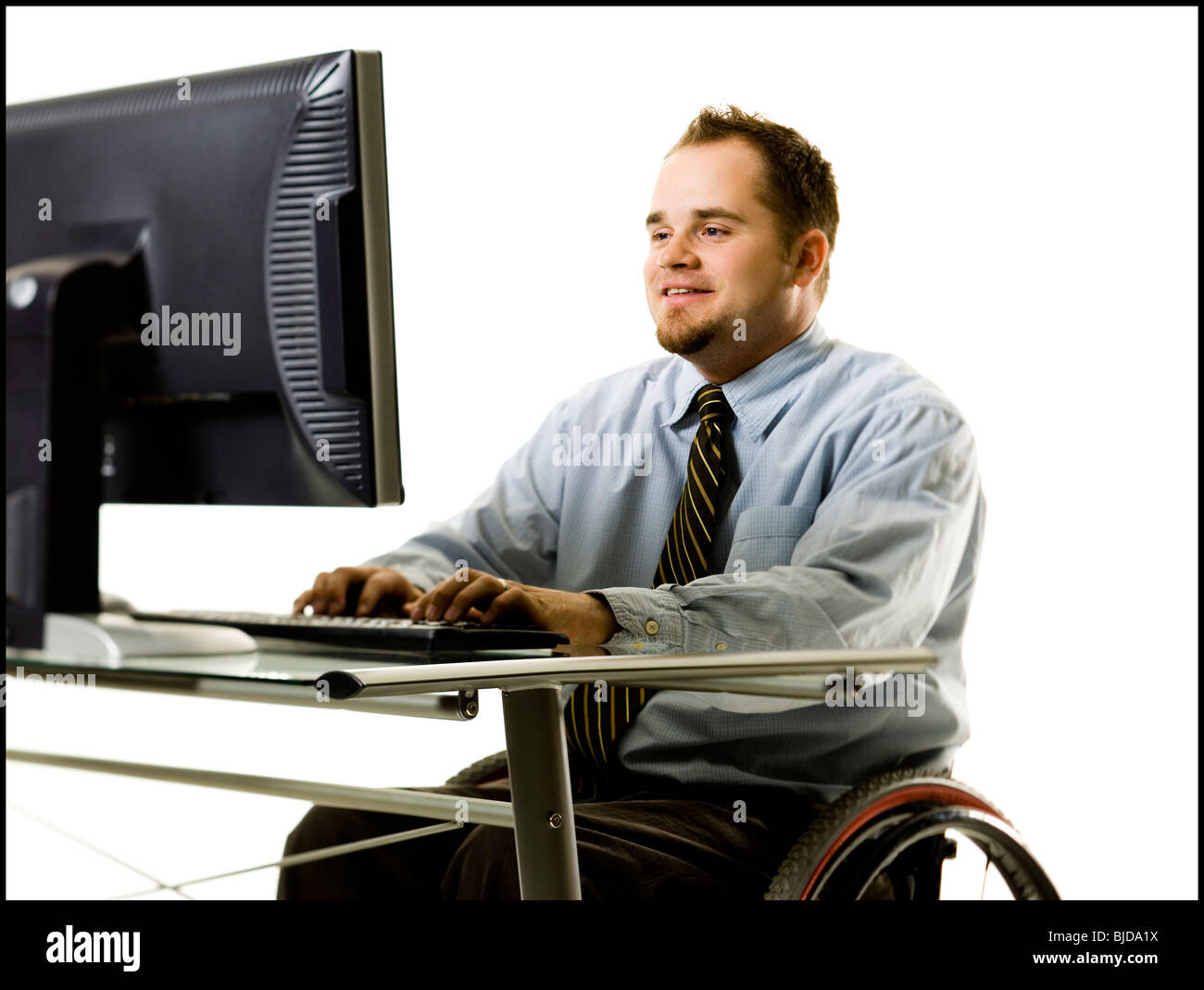 man on computer Stock Photo - Alamy