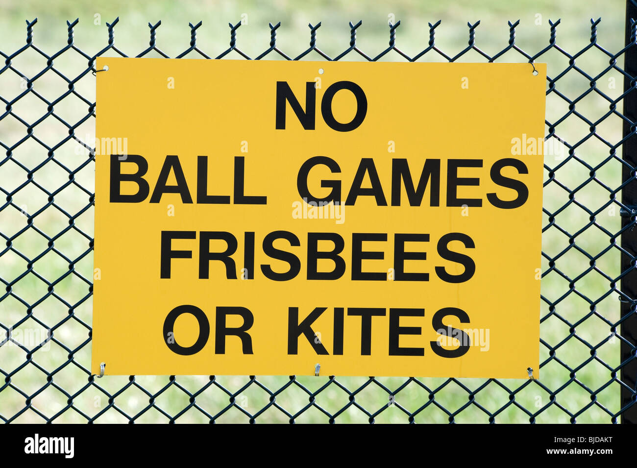 No ball games frisbees or kites Stock Photo