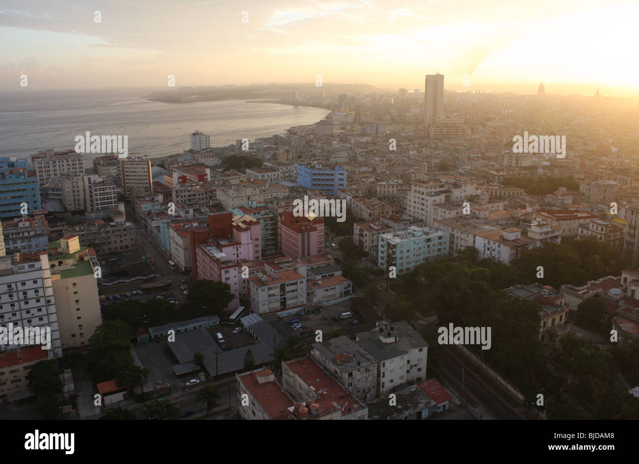 View of Havana in Cuba taken from the Hotel Tryp Habana Libre. Stock Photo