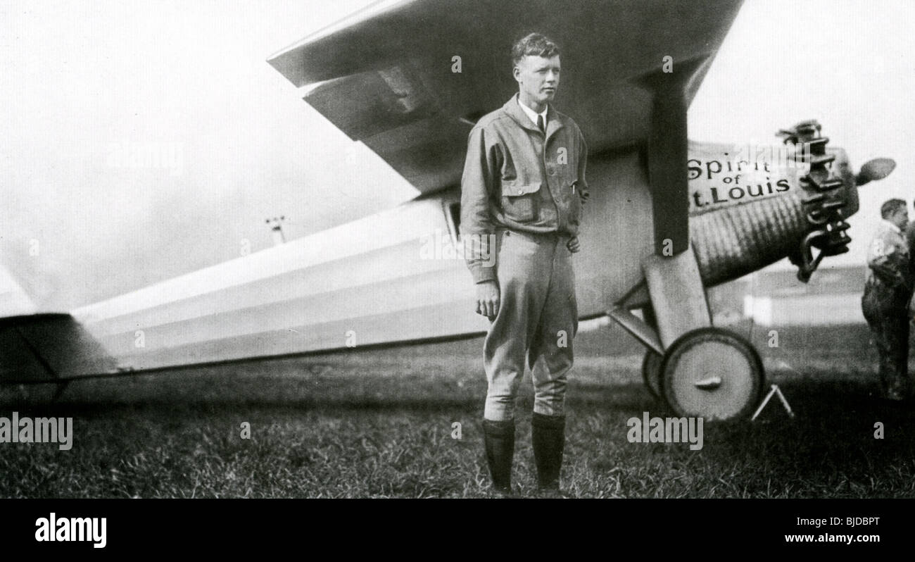 CHARLES LINDBERGH - American aviator (1902-1974) with his Ryan