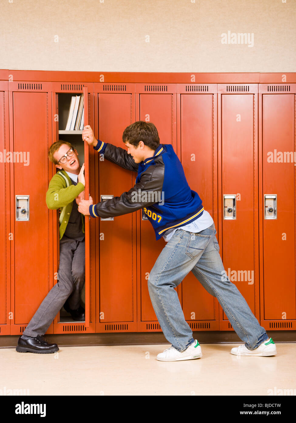 High School Jock and a Nerd Stock Photo Alamy