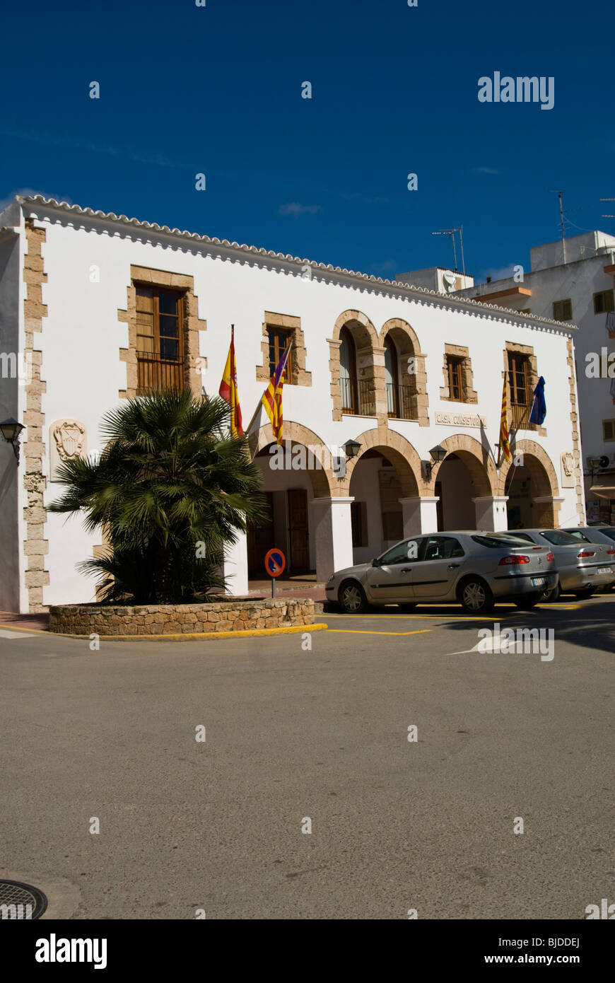 Town Hall of Santa Eulalia, Ibiza, Spain Stock Photo