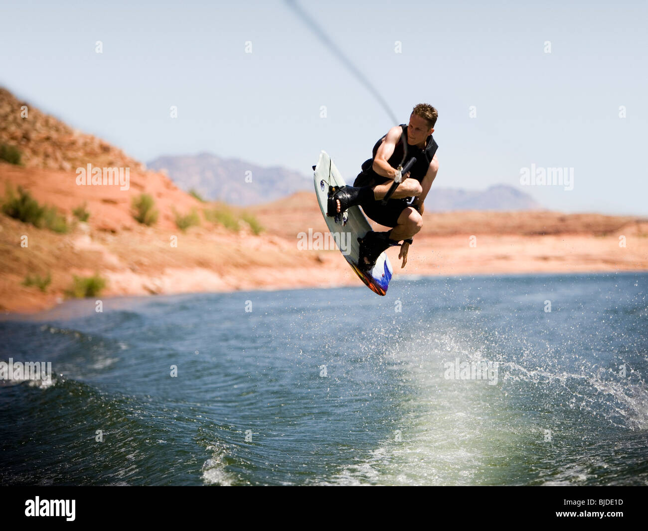 Man on a wakeboard. Stock Photo