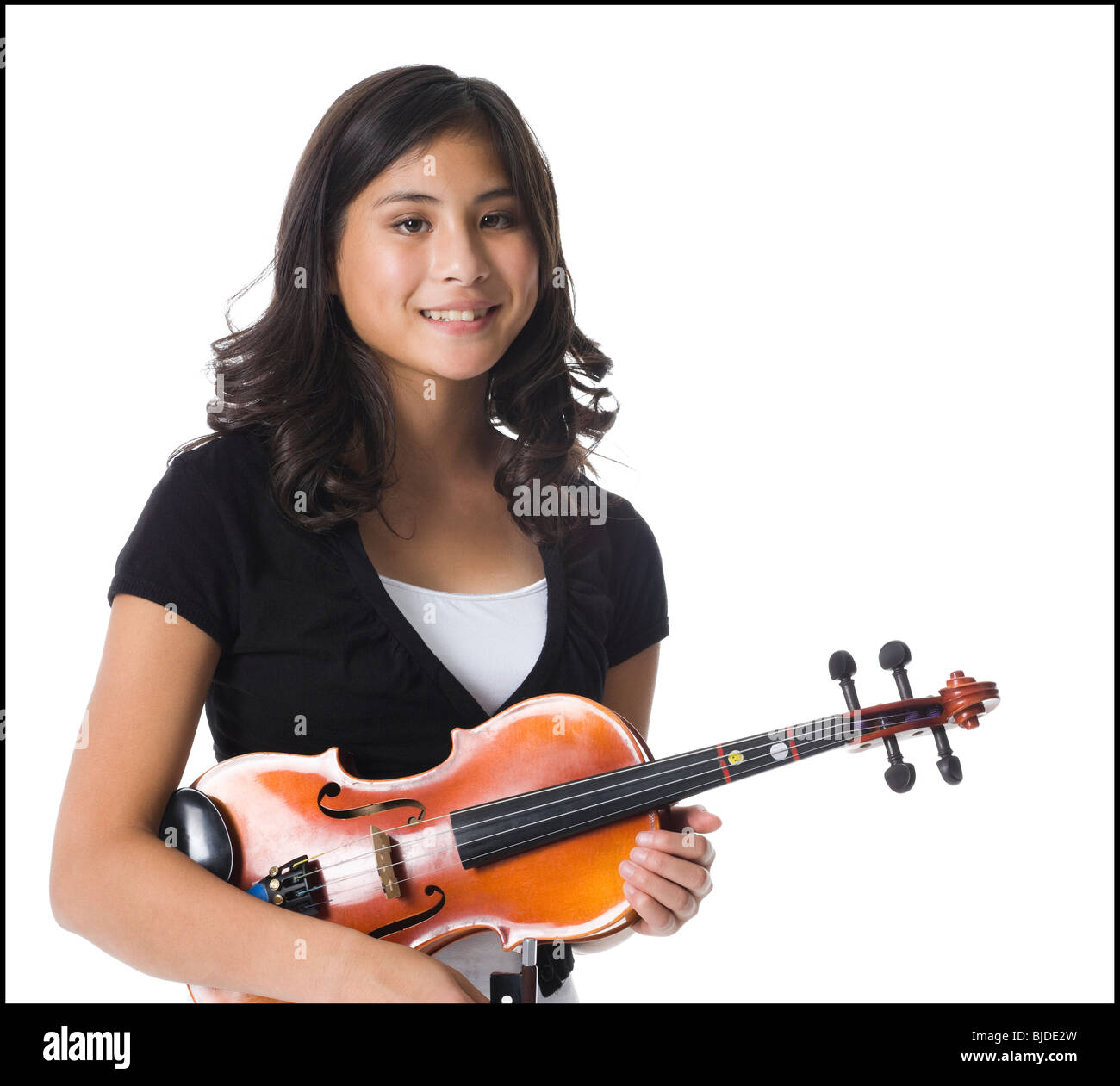Young woman with a violin Stock Photo - Alamy