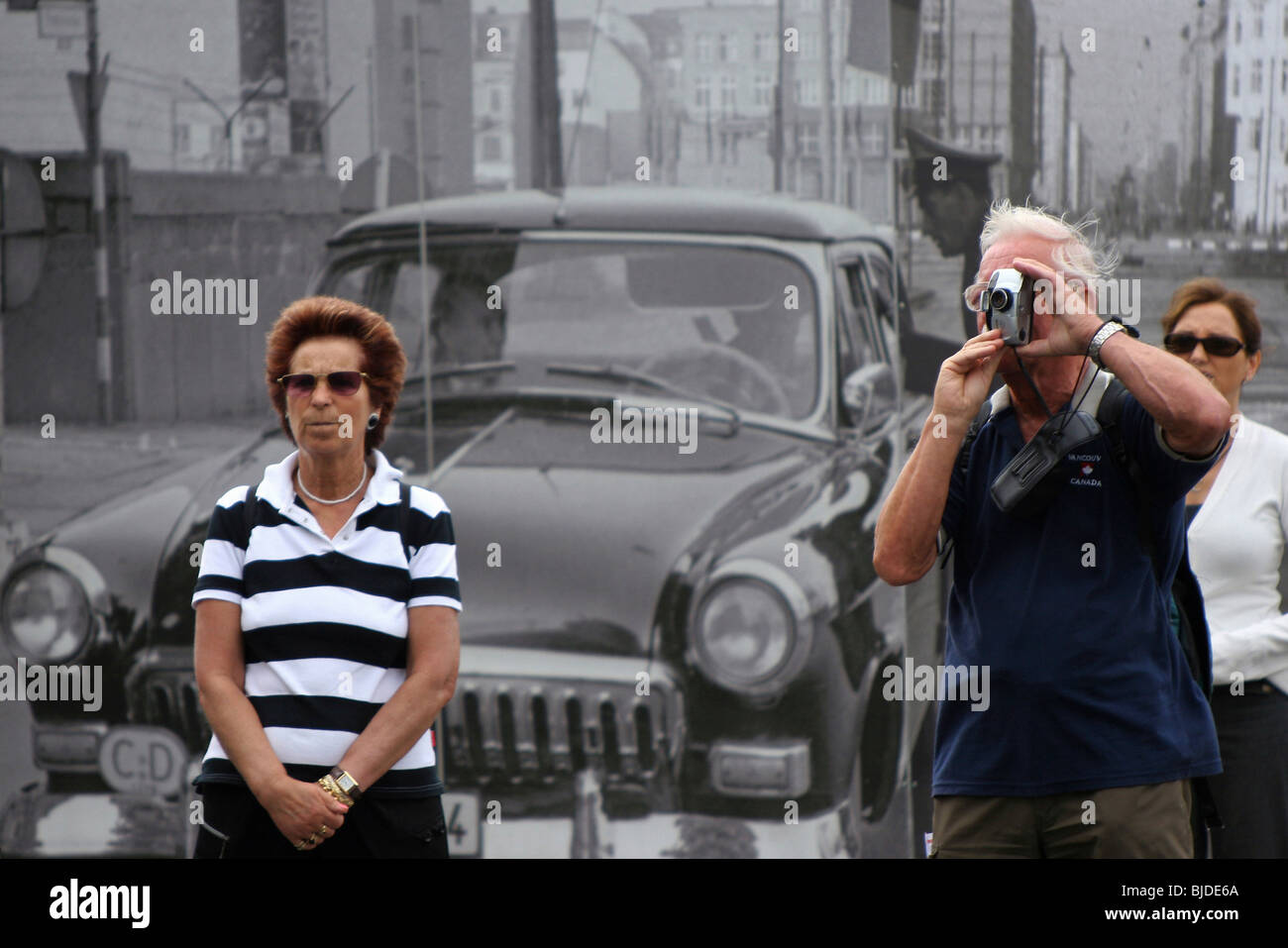 Checkpoint Charlie as tourist attraction, Berlin, Germany Stock Photo