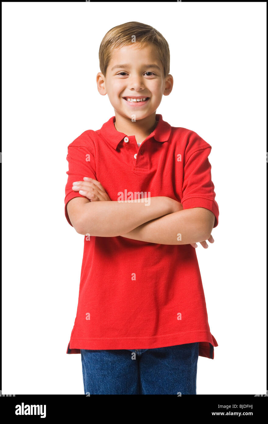 boy in a red shirt Stock Photo Alamy