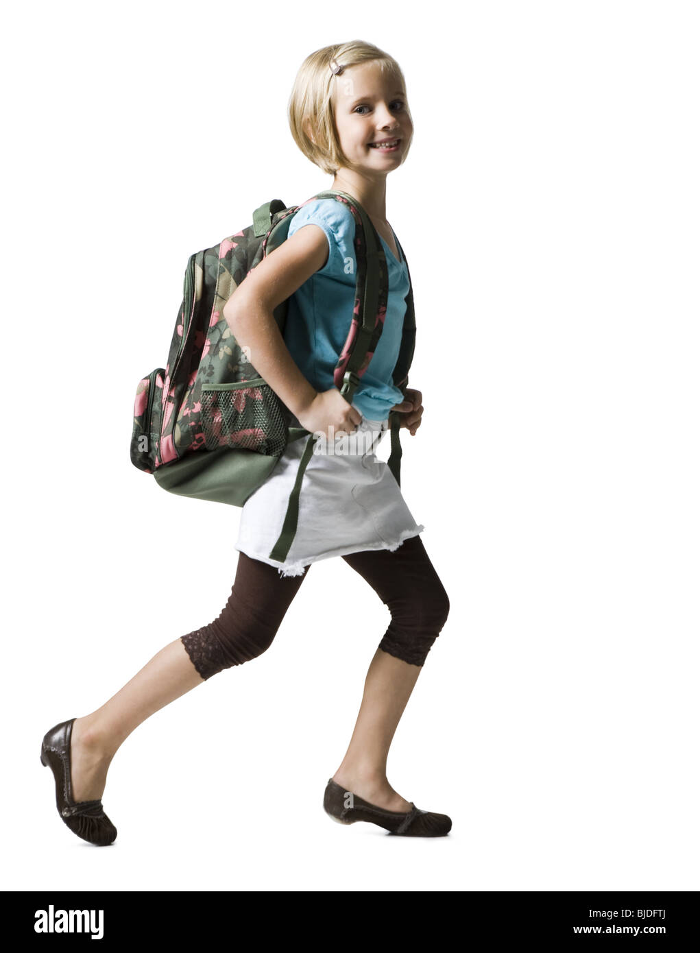 girl with a backpack. Stock Photo