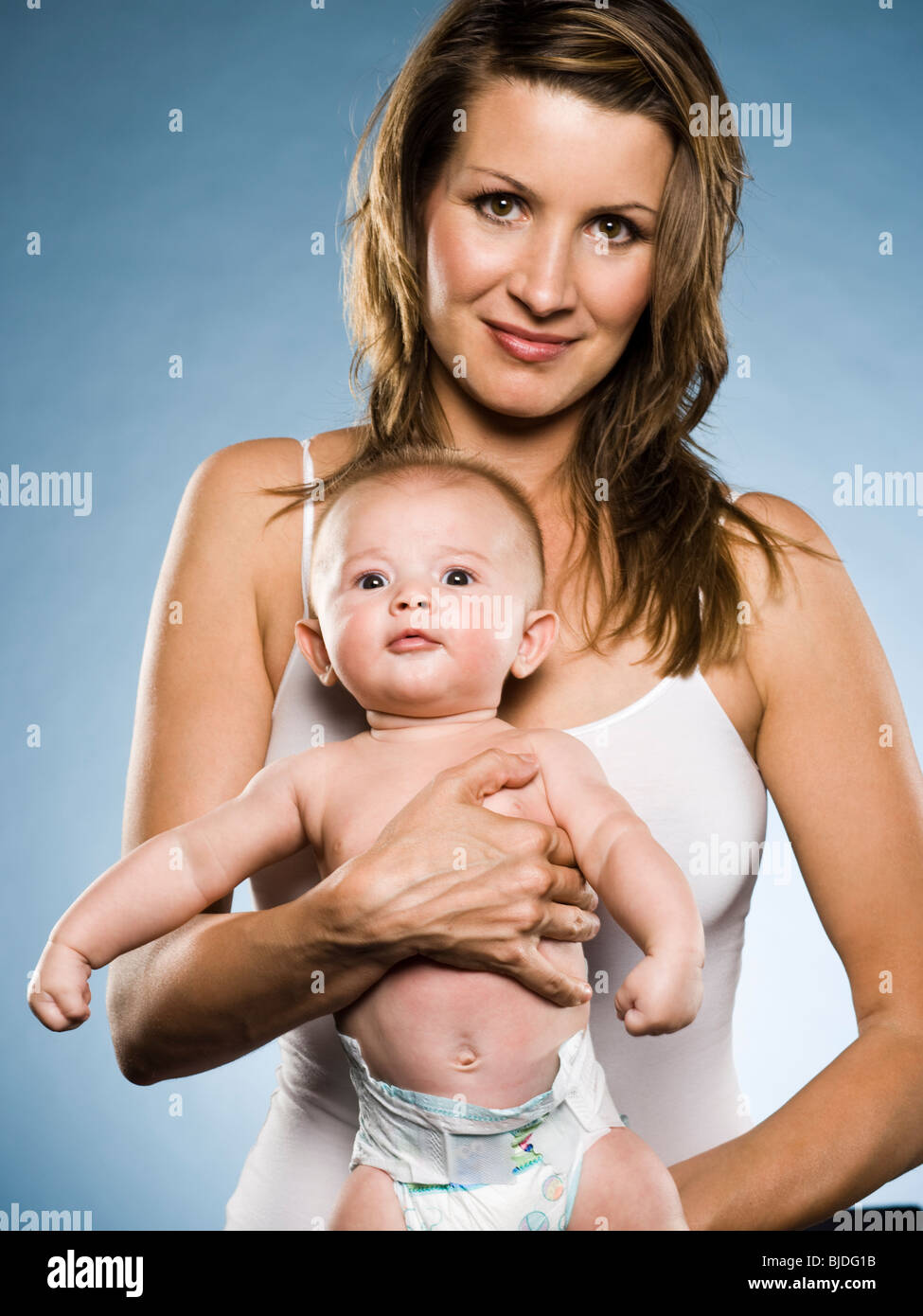 Woman and baby. Stock Photo