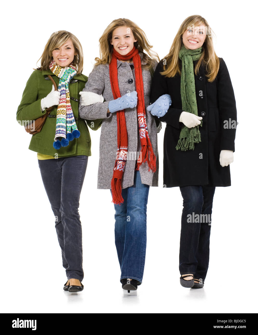three woman arm in arm Stock Photo Alamy