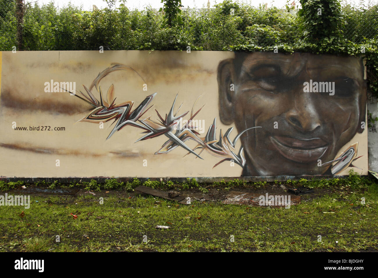 Artistic Graffiti on a Graffiti Wall, Swansea, West Glamorgan, south Wales, U.K. Stock Photo