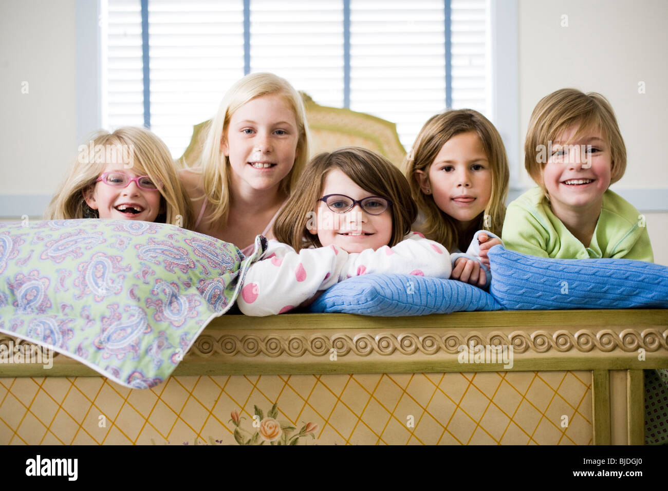 Children At A Sleepover Stock Photo Alamy