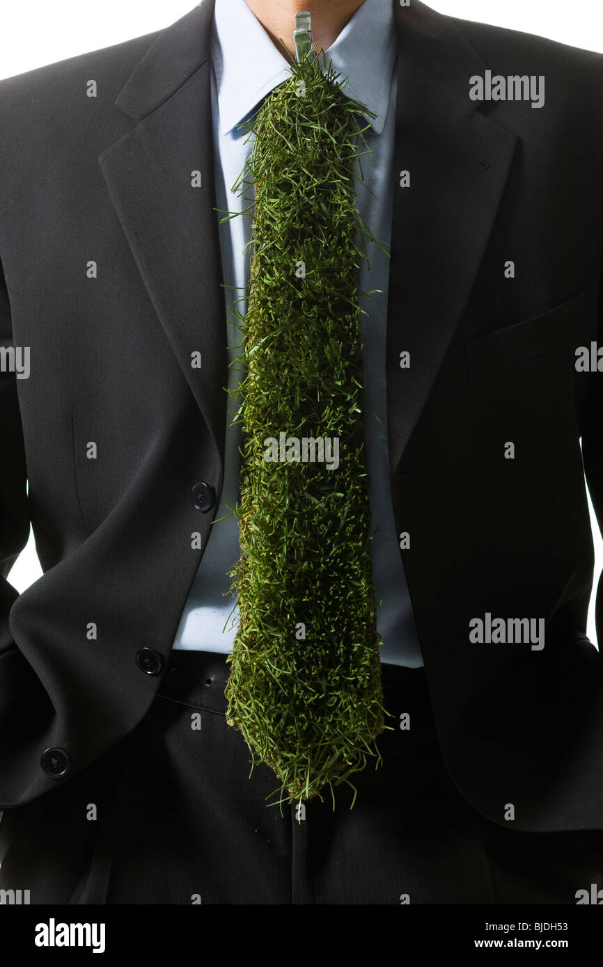 businessman with a tie made of grass Stock Photo