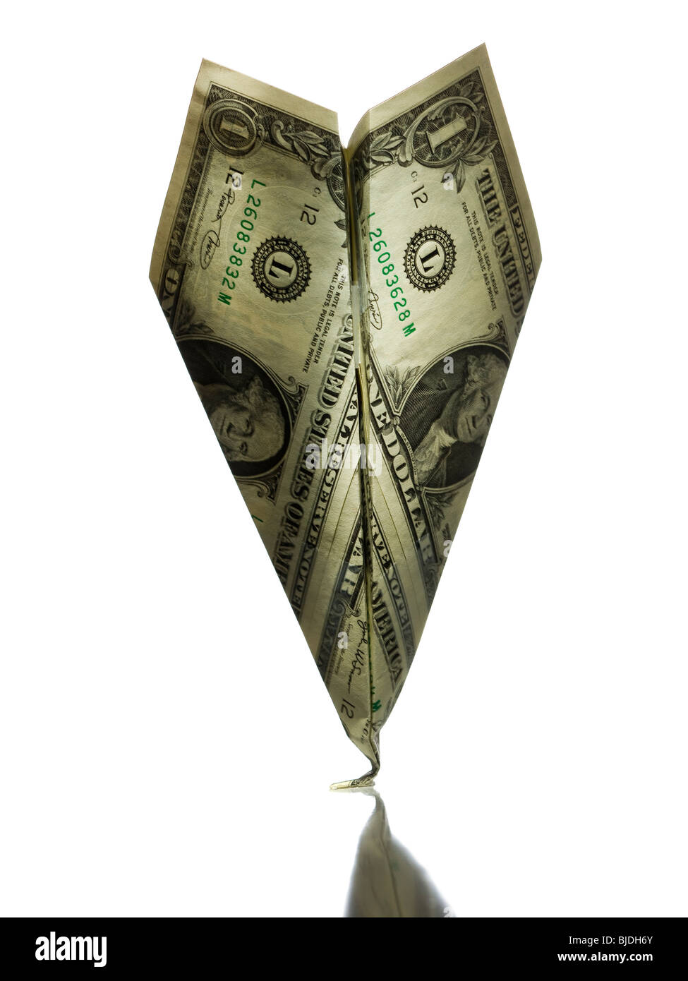 paper airplane made of money Stock Photo