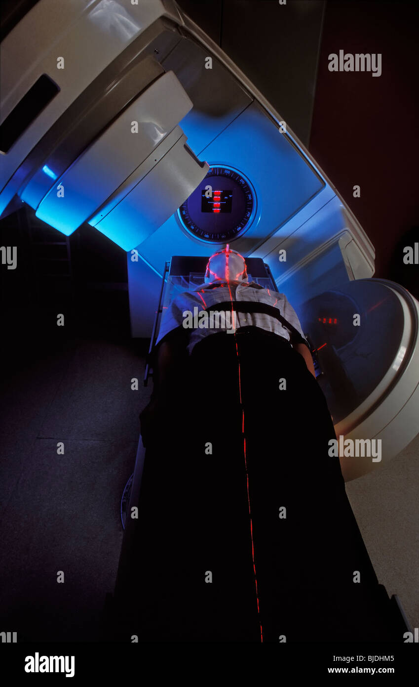 Patient Undergoing Radiotherapy For Throat Cancer Showing Laser